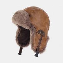 Winter Ushanka Hat Men Women's PU Pilot Aviator Bomber Hat Faux Fur Leather Snow Cap with Ear Flaps Hat One Size