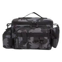 Large Capacity Fishing Tackle Bag MultiPockets Fishing Gear Carrying Bag Outdoor Portable Oxford Cloth Shoulder Bag