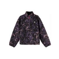 Nike ACG Therma-Fit Adv Canwell Glacier Patogus Minkštas Laisvas Apykaklės Vilnos Striukė Vyriška Striukė Tamsiai Violetinė Juoda Balta FZ8623-573 M