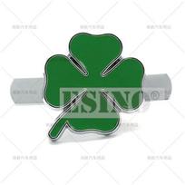 Car 3D Metal Chrome Zinc Alloy Grill Emblem Lucky Four Leaves Clover Quadrifoglio Car Badge Body Trunk Fender Adhensive Sticker