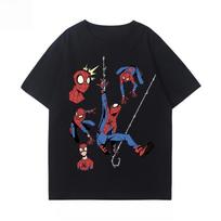 Marvel Spider-Man Printed Summer Couple Wear Cotton Short Sleeve T-Shirt Men's and Women's Sports Casual Short Sleeve Popular S