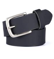 Men's Wide Denim Belt with Retro Pin Alloy Buckle 110 cm