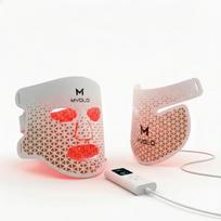 Mvolo® LED Face Mask with Neck Coverage for Skin and Décolleté L balta