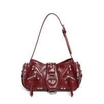 NEW Underarm Bags For Women Luxury Designer Handbag Purses New In Vintage PU Leather Rivet Decoration Shoulder Crossbody