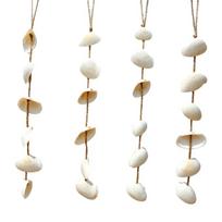 Pack Of 4 Natural Seashells Decorations With Rope Wall Art Hanging Pendants Ornaments For Coastal Homes Window Decors 1