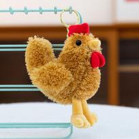Cute Egg Laying Chicken Plush Toy Keychain Bag Charm Small Chick Doll Stuffed Animal Pendant Gift