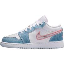 Jordan Air Jordan 1 Denim Low top Basketball Shoes White Blue Unisex HQ2001-400 35.5