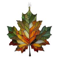 Rudens klevo lapo saulės gaudyklė vitražinis langas sienos kabinamas dekoras akrilinis rudens lapo ornamentas 2 black