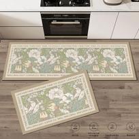 Flowers Pattern Kitchen Extra Thick Absorbent Rug Bathroom Entrance Non-Slip Doormat Carpet Large Anti Fatigue Mat Long Rugs 40cmx60cm 1pc