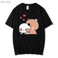 Panda Bear T-Shirts Cartoon  Bubu Dudu Graphic Tshirt Womens Clothes Short Sleeve Tee Girls Kawaii Clothes Y2k Tops Cotton S