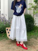 Plus Size Women's Korean Polka Dot Lace A-line Midi Skirt - High Waist Summer Style 4XL (For 180-200 jin)