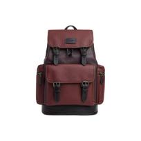 Coach Sprint 26 Embossed Logo Large Capacity Refined Pebble Leather Backpack Unisex Backpack Bronze Burgundy CJ516-QBO2Q Basic Set (Bag+Dust Bag)