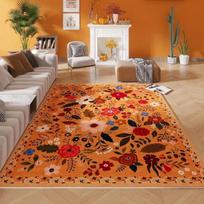 Elegant Vintage Floral Rug Large Soft Machine Washable Area Rugs for Living Room French Retro Home Decoration 40X60cm-16x24in