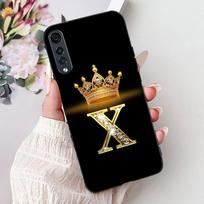For LG Velvet 4G 5G UW Back Cover For LG Velvet 5G UW Case Fashion Luxury A-Z Letters Crown 2D Painted Soft Black Phone Case LG Velvet