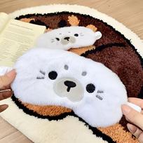 Fun Cute Seal Plush Eye Mask Kawaii Cartoon Shade Comfort Goggles Student Sleep Mask New Cartoon Animals Goggles For Adults Gift