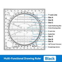Plastic Ruler Drawing Roller Ruler Parallel 30cm Multi-functional Drawing Design Used for Measurement Drafting Schools Offices