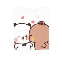 Bubu Dudu Panda Antklodė Minkšta ir Šilta Flanelinė Antklodė Pliušinė Antklodė Tinka Lovai Svetainei Iškylai Kelionei Namų Sofai 100X150CM