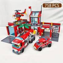Urban area High-Quality Fire Space facility High-Quality Building High-Quality Blocks Collection kit High-Quality With High-Quality Helicopter no box