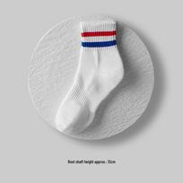 Men's Mid-Calf Striped Academy Style Cotton Socks for Autumn/Winter Sports Thin One Size (38-45)