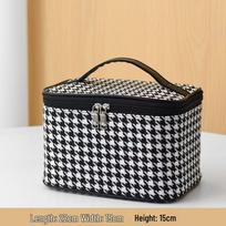 Houndstooth Large-Capacity Travel Cosmetic Handbag 22x15x15 cm