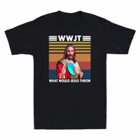Disc Golf WWJT What Would Jesus Throw Funny Christian Gift Vintage Men's T-Shirt L