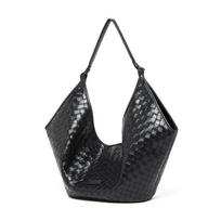 Genuine Leather Large-capacity Bag Women's New Bags Fashionable Cowhide Woven Pattern Women's Class Commuter Bag