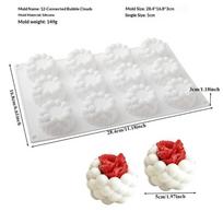 Flexible Bubble Cloud Silicone Mold for Cake Mousse Chocolate DIY Baking Nonstick Dessert Pudding Mold  for Pastry Home Kitchen A1 gray