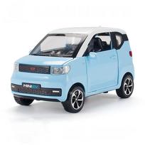 1:24 Scale Toy Models Wuling Hongguang Mini Ev Cars Alloy Diecast Binguo Car Doors Opened Sound Light Pull Back Toys Kids Gifts gray