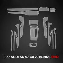 Car TPU Interior Film for  A6 A7 C8 2019-2023 Auto Center Console Transparent Protective Anti-scratch Pre-cut PPF Sticker for A6 A7 C8 2019-23