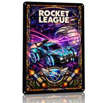 Rocket League Stained Glass Art Tinplate Poster Customized Wall Art Retro Vintage Metal Signs for Fans Gaming Decoration Room 20x30cm（7.8x11.8inch）