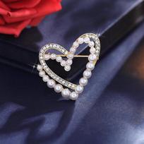 Heart Pearl Classic Sagės Smeigtukai Drabužiai Suknele Marškinėliai Širdies Scarf Sagės