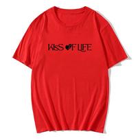 Kiss of Life Midas Touch Marškinėliai gerbėjams Merginų grupė Korėjietiški marškinėliai Mada Vasara Pavasaris Moteriški marškinėliai Hip Hop Gatvės drabužiai M