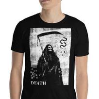 Death Skeleton Skull Grim Reaper Horror Unisex Men’s Women’s Shirt M gray