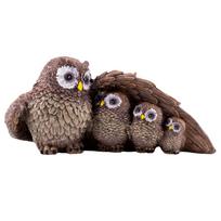 Garden Owl Family Statues Resin Animal Figurines for Outdoor Lawn Garden Decors Nordic Styles Table Centrepieces Gifts