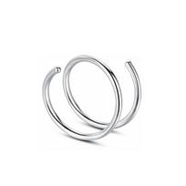 1pc Stainless Steel Double Nose Ring Spiral Nose Septum Piercing Cartilage Hoop Earrings Tragus Helix for Women Nostril Jewelry KTJ balta
