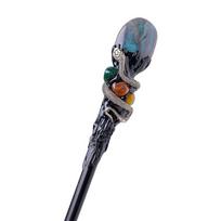 Creative Natural Crystal Magic Wand Witch Handcrafted Natural Crystal Ball Scepter Portable Halloween Prop Magic Cane Cosplay