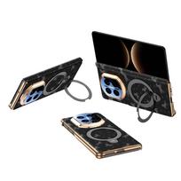 For HuaWei Mate X7 Phone Case,WITH Film Integrated Central Axis,All-Inclusive Hinge Lens Bracket Protective Case-Purple