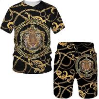 Europe and America Summer Fashion Kids Set Funny Animal Kids T-shirt and Shorts 2 Piece Set Casual Outdoor Boys and Girls Outfit 100
