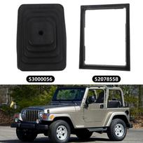 Car Manual Trnsmission Gear Shift Lever Gaiter Boot Cover & Retainer Ring For Jeep Wrangler TJ 1997-2004 52078558/53000056 1 Set