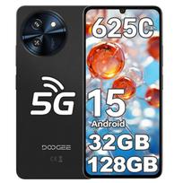DOOGEE Note 59 Android 15 Išmanusis telefonas 5G - 32GB+128GB/2TB, 6.75  HD+ 120Hz, 6250mAh Išmanusis telefonas, 16MP+8MP Kamera, Dvi SIM kortelės 5G/NFC/Veido atpažinimas/OTG juoda