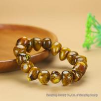 Vintage-Style Multi-Faceted Honey Wax Floral Bracelet