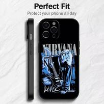Singer K-Kurt Cobain N-Nirvana  Phone Case For iPhone17,16,15,14,13,12 Plus,Max Soft Silicone Black Cover iPhone15promax