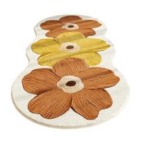 Flower Area Rug Soft Non Slip Bedroom Rug Vintage Spring Floral Pattern Washable Floor Mat for Living Room Bedroom Bathroom Kitchen 40*60cm tamsiai oranžinės spalvos