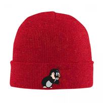New Mole Surprised Hats Autumn Winter Beanie Warm Krtek Little Maulwurf Cute Cartoon Cap FeUnisex Unisex Acrylic Knitted Caps red