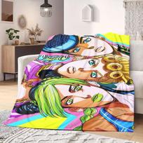 JOJO anime Flannel Blanket Warm,Comfortable,Suitable for Bedrooms,Sofas,Beds,Chairs,Picnics,Travel 75x90cm