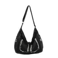 Distressed Denim Tote Bag for Women Stylish Fashiable and Versatile for Daily Use Shoulder Bag Spacious Vintage Commuting Bag