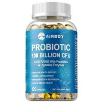 Probiotic Enzyme Capsules 100 Billion CFU 34 Strains with Prebiotics Digestive Enzymes for Intestinal Flora Support Digestive Health Energy 120