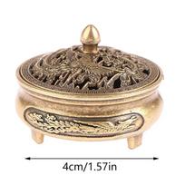 Metal Coil Incense Holder With Detachable Lid Mini Aromatherapy Mosquito Incense Stove Desktop Decoration for Yoga Room Tea Room