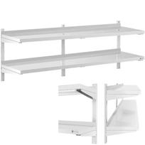 Double adjustable wall-hung catering shelf, steel, 180 x 40 cm