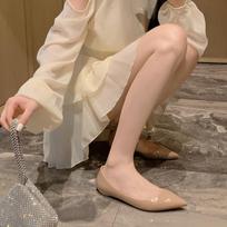 Nude single shoes women's 2025 spring and autumn new sexy red-soled shoes gentle temperament pointed flat shoes 35